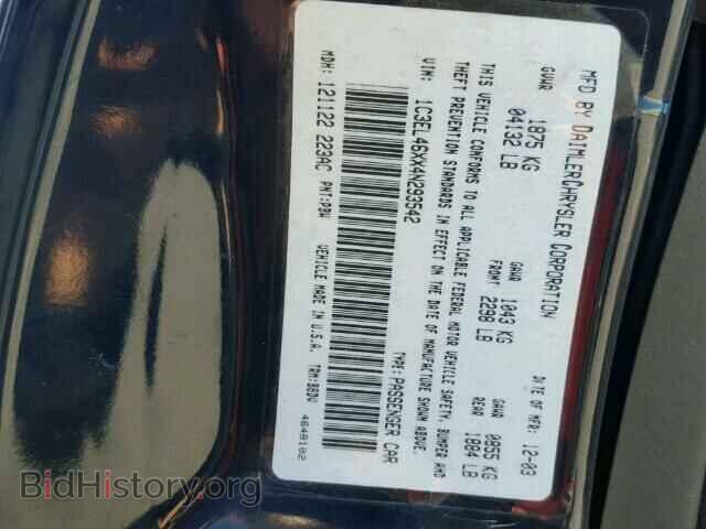 2004 CHRYSLER SEBRING - VIN: 1C3EL46XX4N293542 - Фото 10