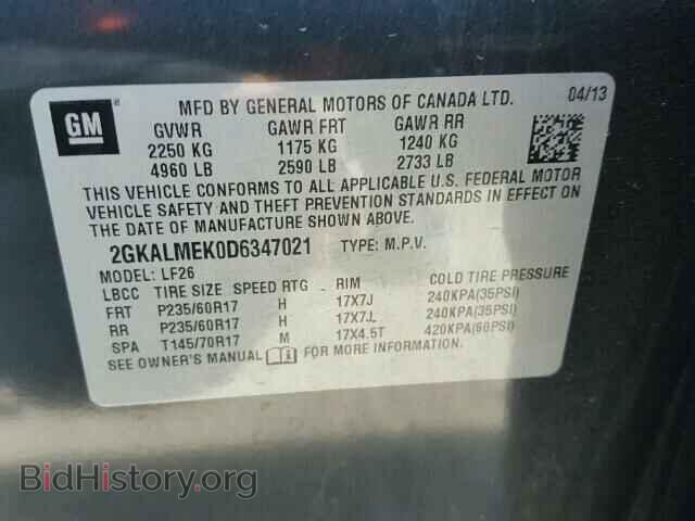 2013 GMC TERRAIN - VIN: 2GKALMEK0D6347021 - Photo 10
