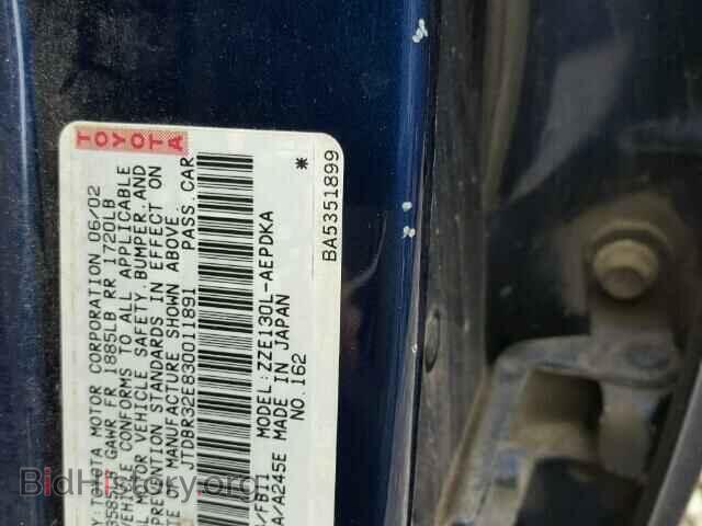 2003 TOYOTA COROLLA - VIN: JTDBR32E830011891 - Фото 10
