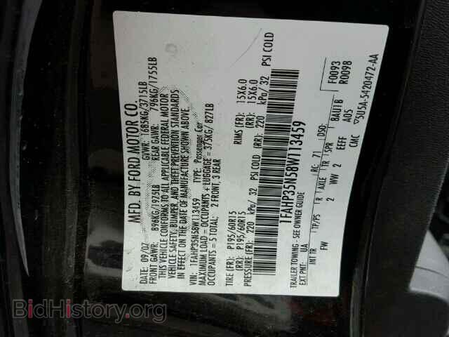 2008 FORD FOCUS - VIN: 1FAHP35N58W113459 - Photo 9