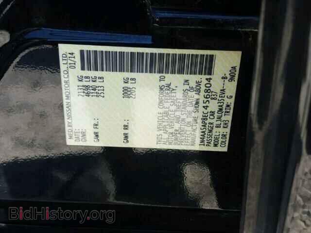 2014 NISSAN MAXIMA - VIN: 1N4AA5AP8EC456804 - Фото 10