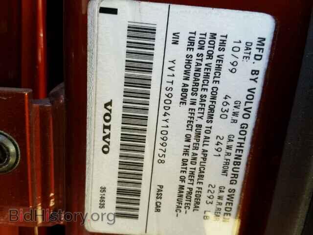 2000 VOLVO S80 - VIN: YV1TS90D4Y1099758 - Фото 9