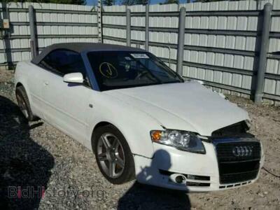 2007 Audi A4 A4 Cabriol, white — VIN WAUAF48H07K021530, Copart