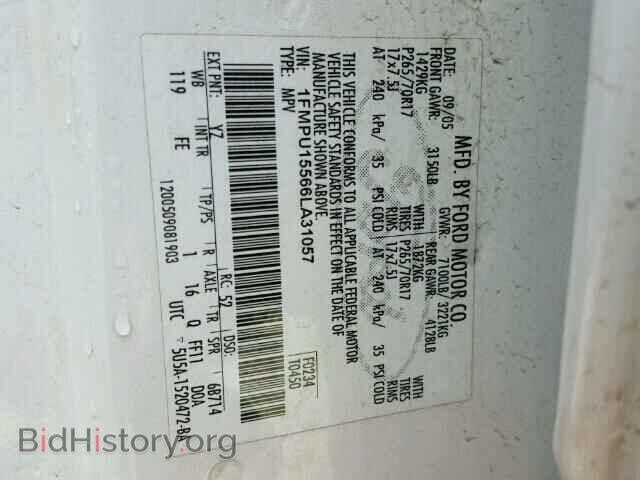 2006 FORD EXPEDITION - VIN: 1FMPU15566LA31057 - Фото 10