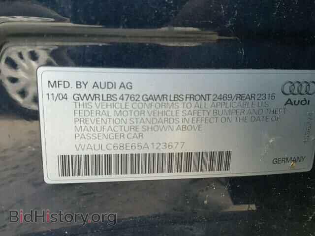 2005 AUDI A4 - VIN: WAULC68E65A123677 - Фото 10