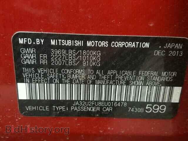 2014 MITSUBISHI LANCER - VIN: JA32U2FU8EU016478 - Фото 10