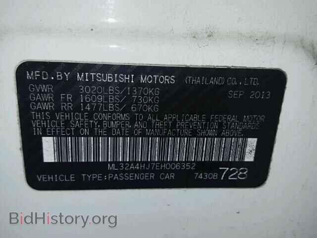 2014 MITSUBISHI MIRAGE - VIN: ML32A4HJ7EH006352 - Фото 10