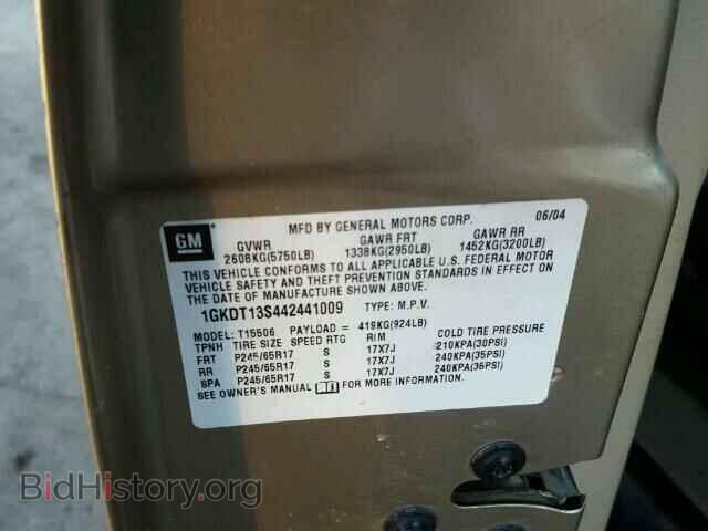 2004 GMC ENVOY - VIN: 1GKDT13S442441009 - Фото 10