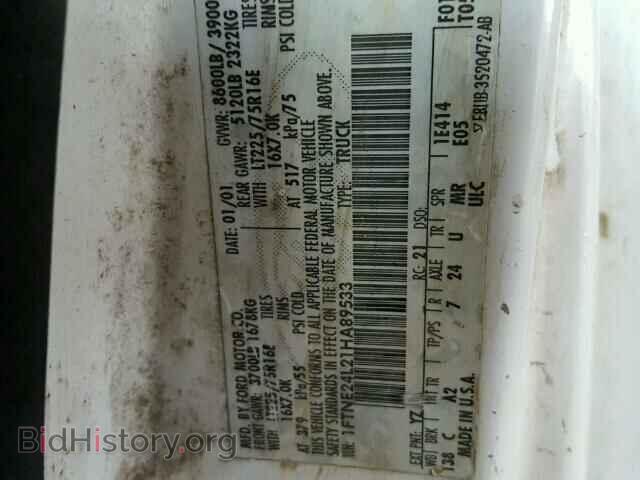 2001 FORD ECONOLINE - VIN: 1FTNE24L21HA89533 - Photo 10