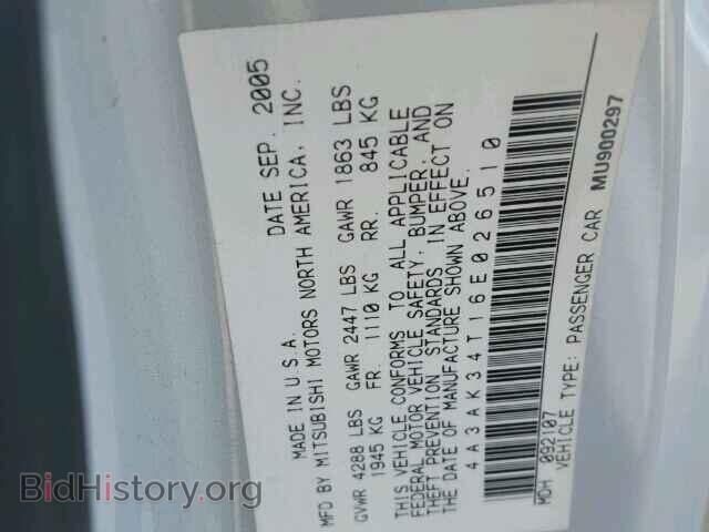 2006 MITSUBISHI ECLIPSE - VIN: 4A3AK34T16E026510 - Photo 10