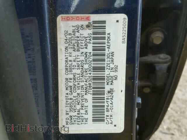 2003 TOYOTA COROLLA - VIN: JTDBR32E430002704 - Фото 10