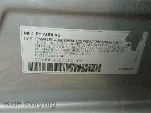2007 AUDI A4 - VIN: WAUDF78E67A132108 - Фото 10