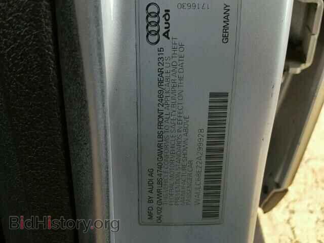 2002 AUDI A4 - VIN: WAULC68E22A299928 - Photo 10