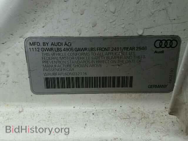 2013 AUDI A4 - VIN: WAUBFAFL6DN032116 - Фото 10