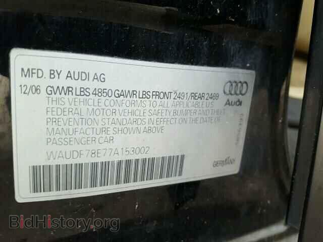 2007 AUDI A4 - VIN: WAUDF78E77A153002 - Фото 10