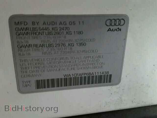 2011 AUDI Q5 - VIN: WA1CFAFP6BA111438 - Фото 10