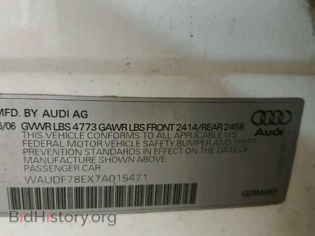 2007 AUDI A4 - VIN: WAUDF78EX7A015471 - Фото 10