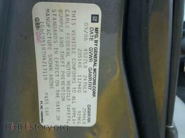 1987 CADILLAC DEVILLE - VIN: 1G6CD5187H4217118 - Фото 10