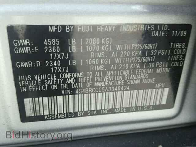 2010 SUBARU OUTBACK - VIN: 4S4BRCCC5A3340424 - Photo 10