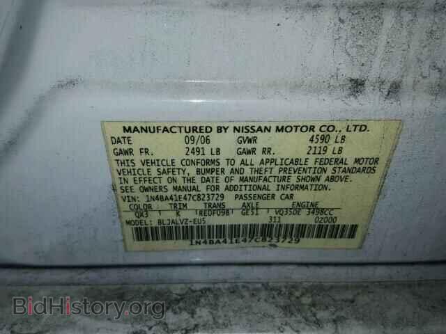 2007 NISSAN MAXIMA - VIN: 1N4BA41E47C823729 - Фото 10