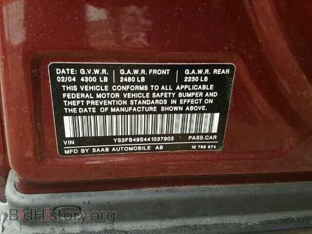 2004 SAAB 9 3 - VIN: YS3FB49S441037903 - Фото 10