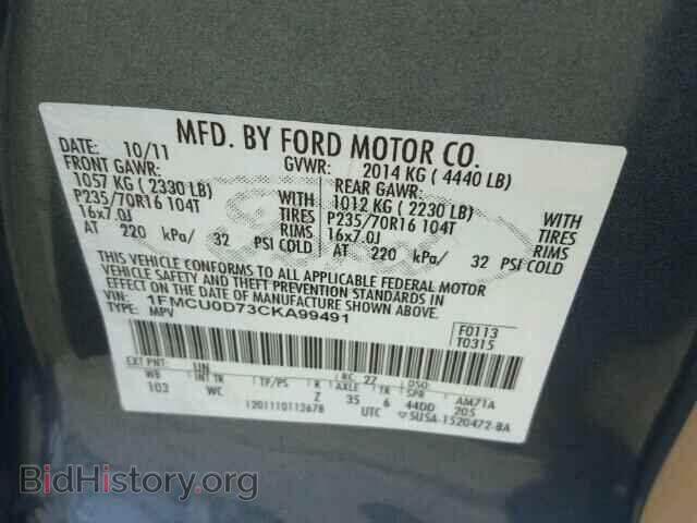 2012 FORD ESCAPE - VIN: 1FMCU0D73CKA99491 - Фото 10