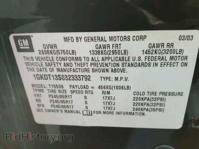 2003 GMC ENVOY - VIN: 1GKDT13S032333792 - Фото 10
