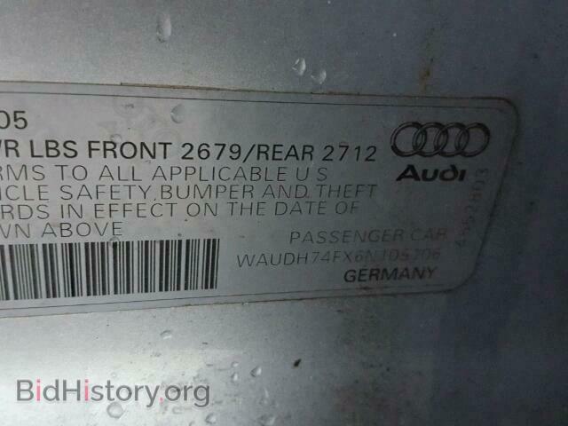 2006 AUDI A6 - VIN: WAUDH74FX6N105106 - Фото 10