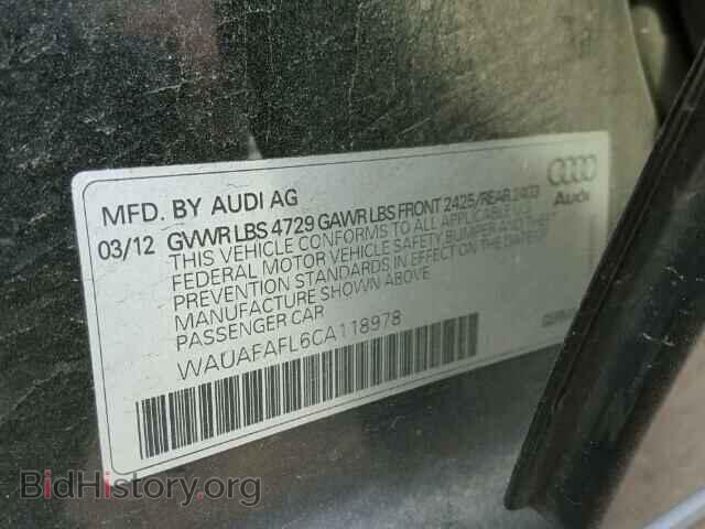 2012 AUDI A4 - VIN: WAUAFAFL6CA118978 - Фото 10