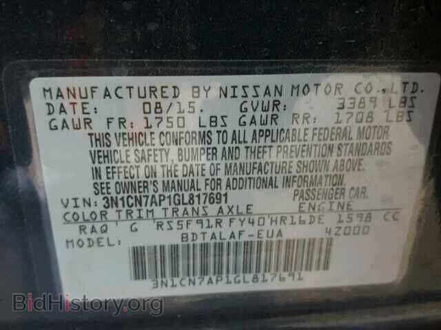 2016 NISSAN VERSA - VIN: 3N1CN7AP1GL817691 - Фото 9