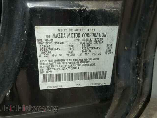 2001 MAZDA TRIBUTE - VIN: 4F2CU091X1KM68014 - Фото 10