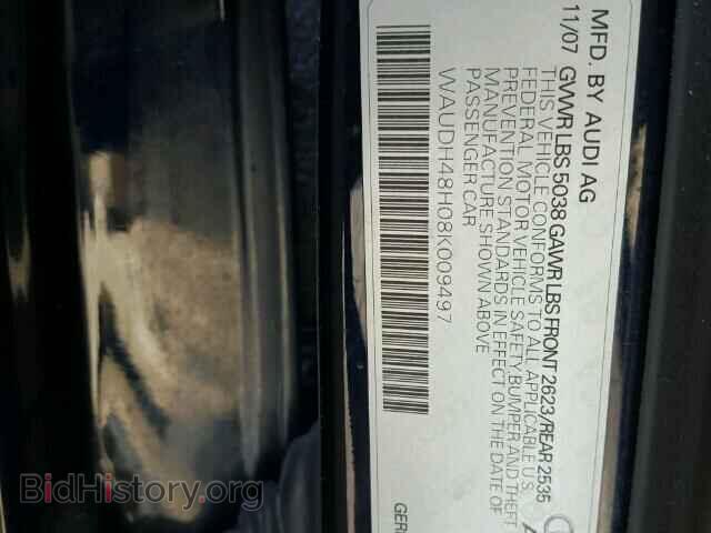 2008 AUDI A4 - VIN: WAUDH48H08K009497 - Фото 10