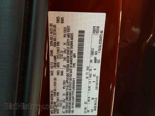 2015 FORD ESCAPE - VIN: 1FMCU0F77FUB95601 - Фото 9