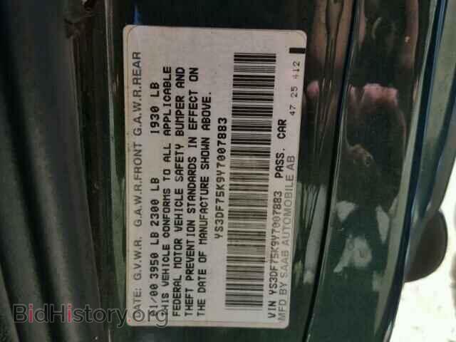 2000 SAAB 9 3 - VIN: YS3DF75K9Y7007883 - Photo 10