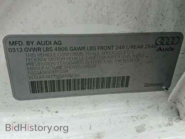 2013 AUDI A4 - VIN: WAUFFAFL7DN004150 - Фото 9