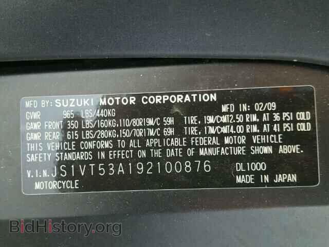 2009 SUZUKI CYCLE DL - VIN: JS1VT53A192100876 - Фото 10