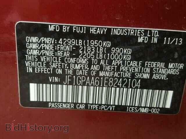 2014 SUBARU IMPREZA - VIN: JF1GPAA61E8242104 - Фото 10