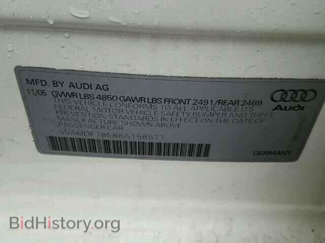 2006 AUDI A4 - VIN: WAUDF78E86A158577 - Photo 10
