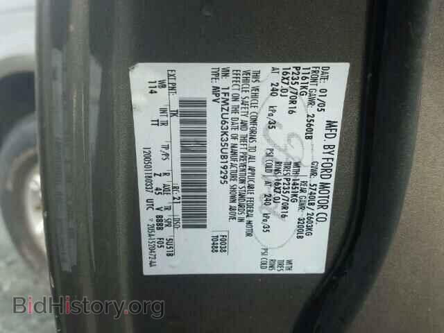 2005 FORD EXPLORER - VIN: 1FMZU63K35UB19295 - Фото 10