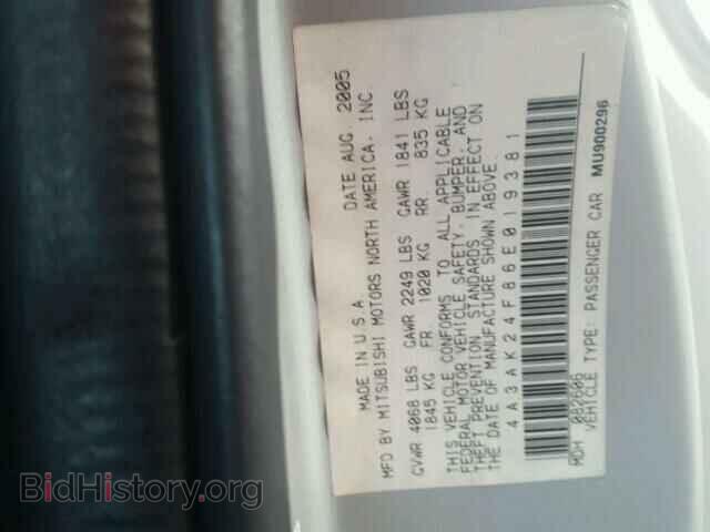 2006 MITSUBISHI ECLIPSE - VIN: 4A3AK24F86E019381 - Photo 10