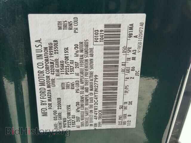 2000 MAZDA B2500 - VIN: 4F4YR12C4YTM27799 - Photo 10