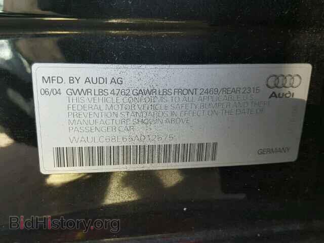 2005 AUDI A4 - VIN: WAULC68E65A012675 - Фото 10