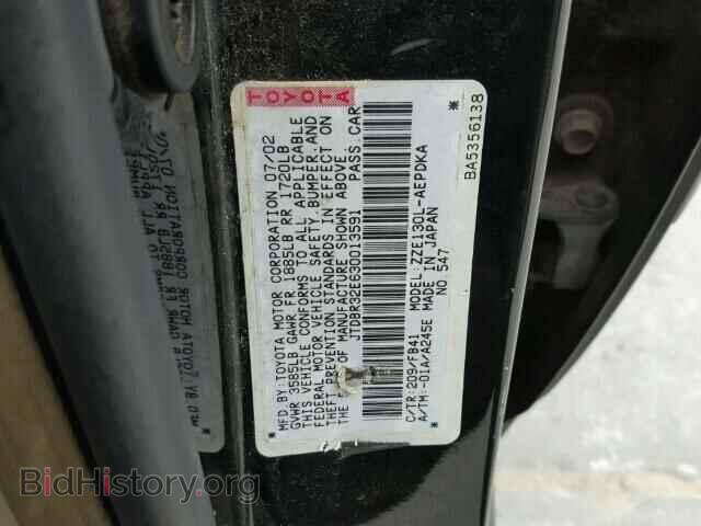 2003 TOYOTA COROLLA - VIN: JTDBR32E630013591 - Фото 10