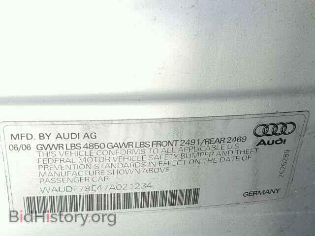 2007 AUDI A4 - VIN: WAUDF78E47A021234 - Фото 10