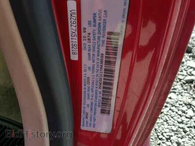 2000 VOLKSWAGEN BEETLE - VIN: 3VWCD21C1YM438599 - Фото 10