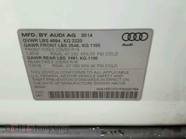 2015 AUDI Q3 - VIN: WA1EFCFS7FR000784 - Фото 10