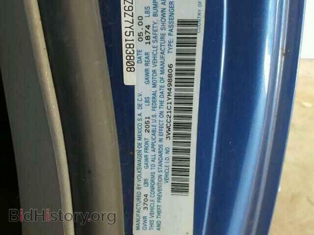 2000 VOLKSWAGEN BEETLE - VIN: 3VWCC21C1YM498806 - Фото 10