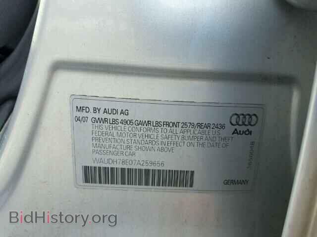 2007 AUDI A4 - VIN: WAUDH78E07A259656 - Фото 10