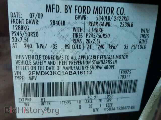 2010 FORD EDGE - VIN: 2FMDK3KC1ABA16112 - Photo 10
