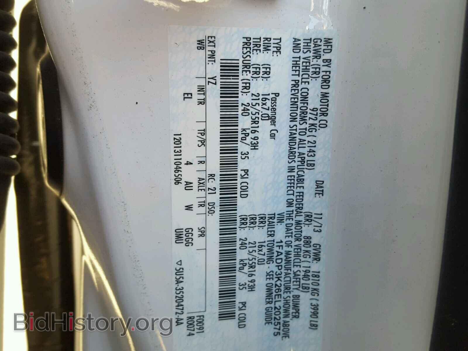 2014 FORD FOCUS - VIN: 1FADP3K26EL202575 - Фото 10